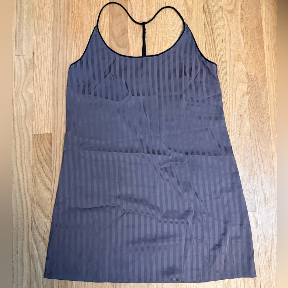 Gray Striped Slip Dress